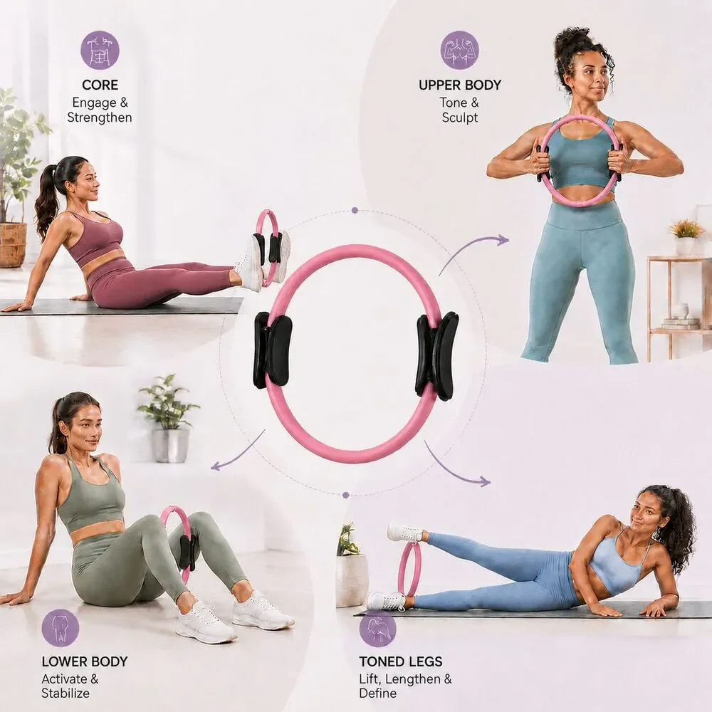 Yoga Dual Grip Pilates Ring Body Sport Fitness Magic Circle Weight Exercise
